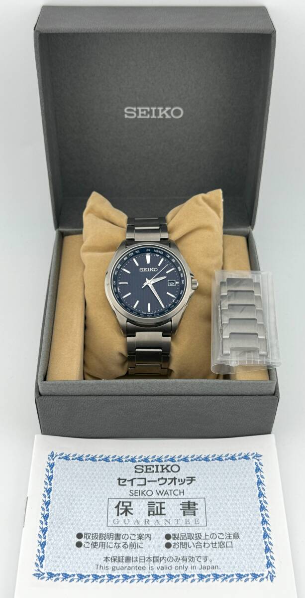 「セイコー　1円～」　「SEIKO」　SBTM291　7B75-0AA0　セレクション　デイト　チタン　腕時計　ソーラー　稼働　メンズ　U11B712