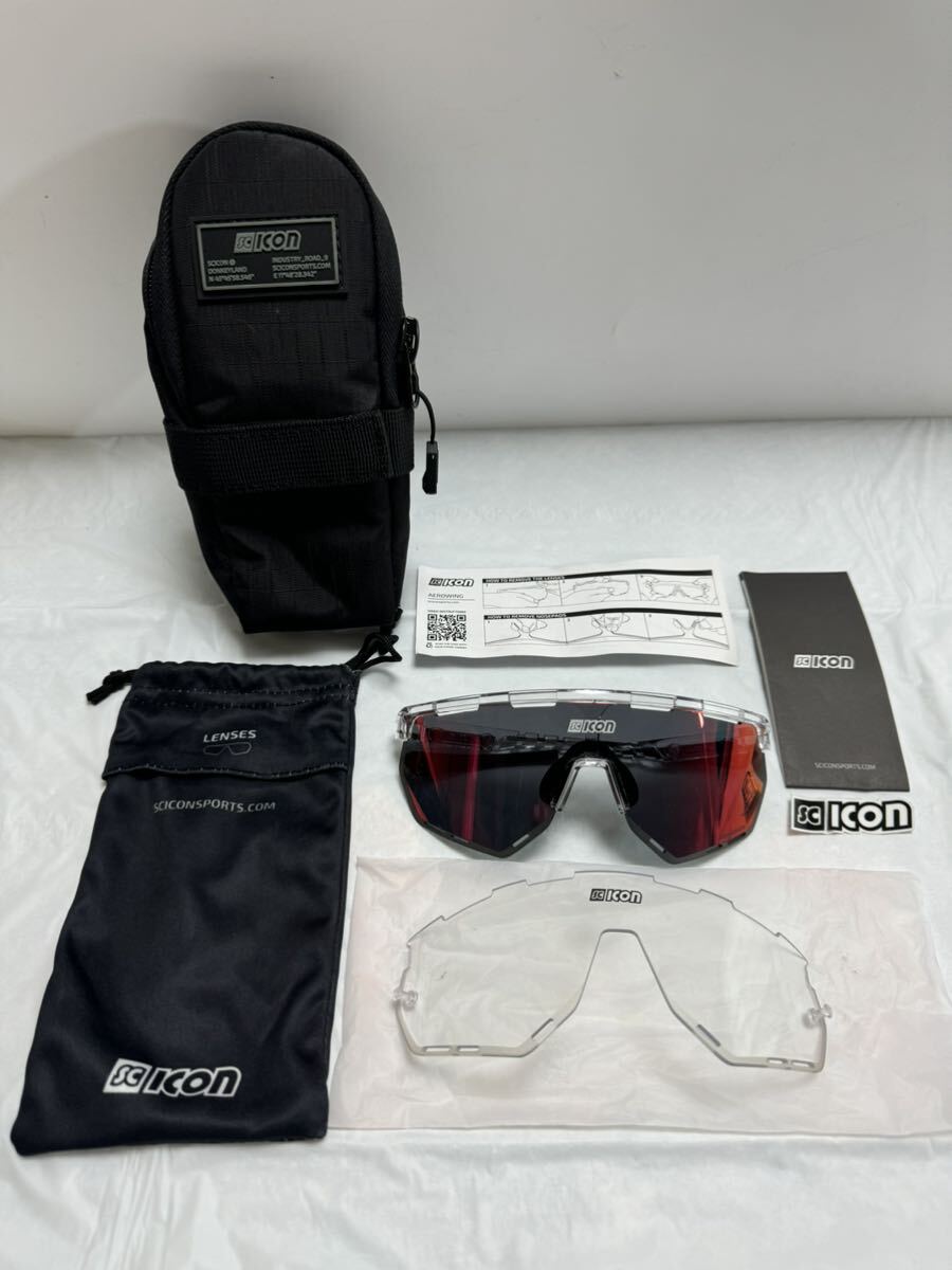 【美品】scicon シーコン AEROWING サングラス スペアレンズ付属 (管理No.R2)