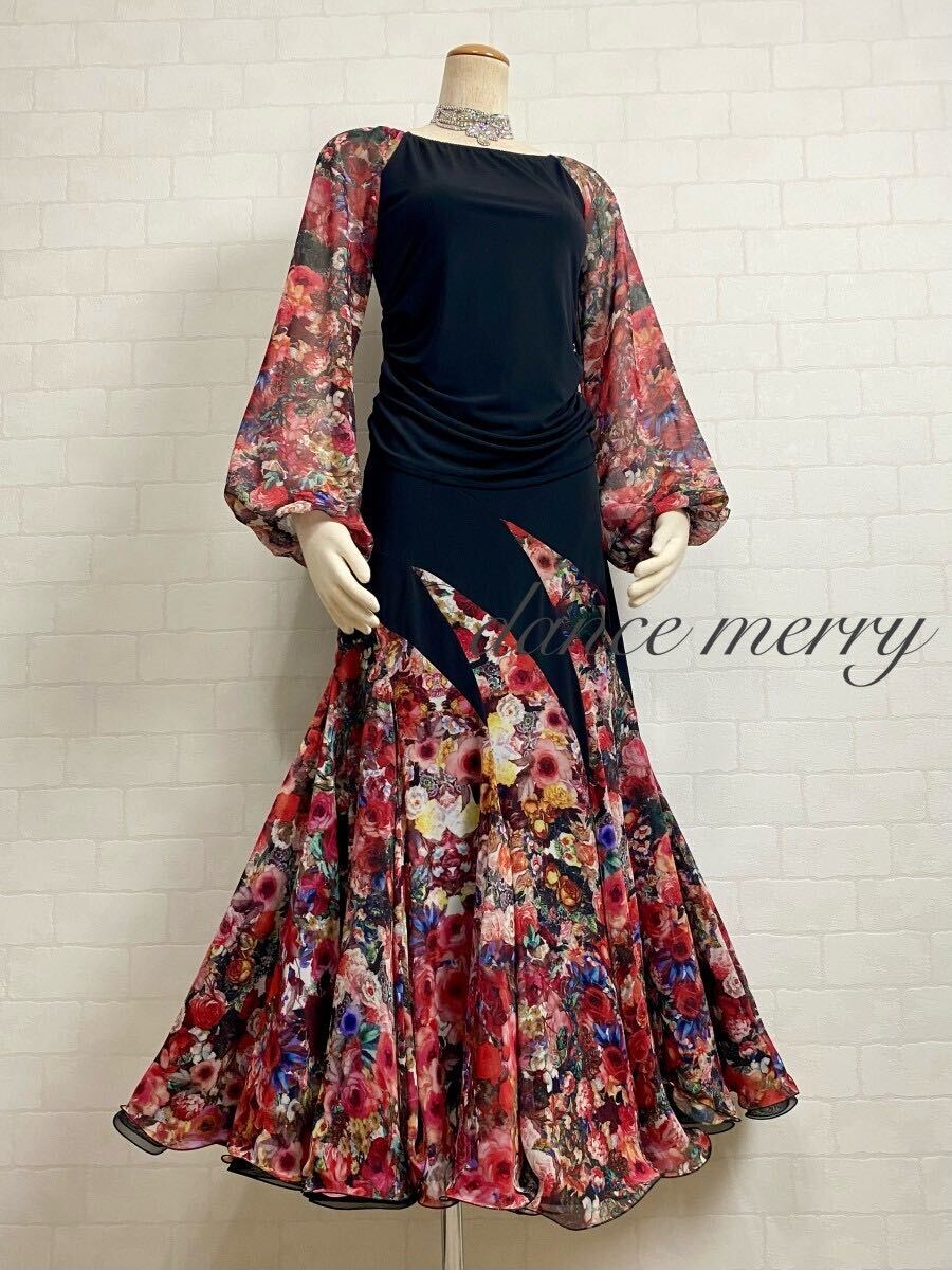 送料無料 【MERRY】 新品 社交ダンス ツーピース 2032 長袖 送料無料 【MERRY】 新品 社交ダンス ツーピース 2032 長袖