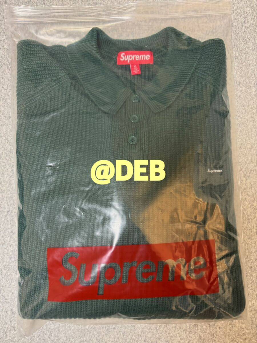 Supreme 2024FW Small Box Polo Sweater Green XLサイズ Supreme 2024FW Small Box Polo Sweater Green XLサイズ