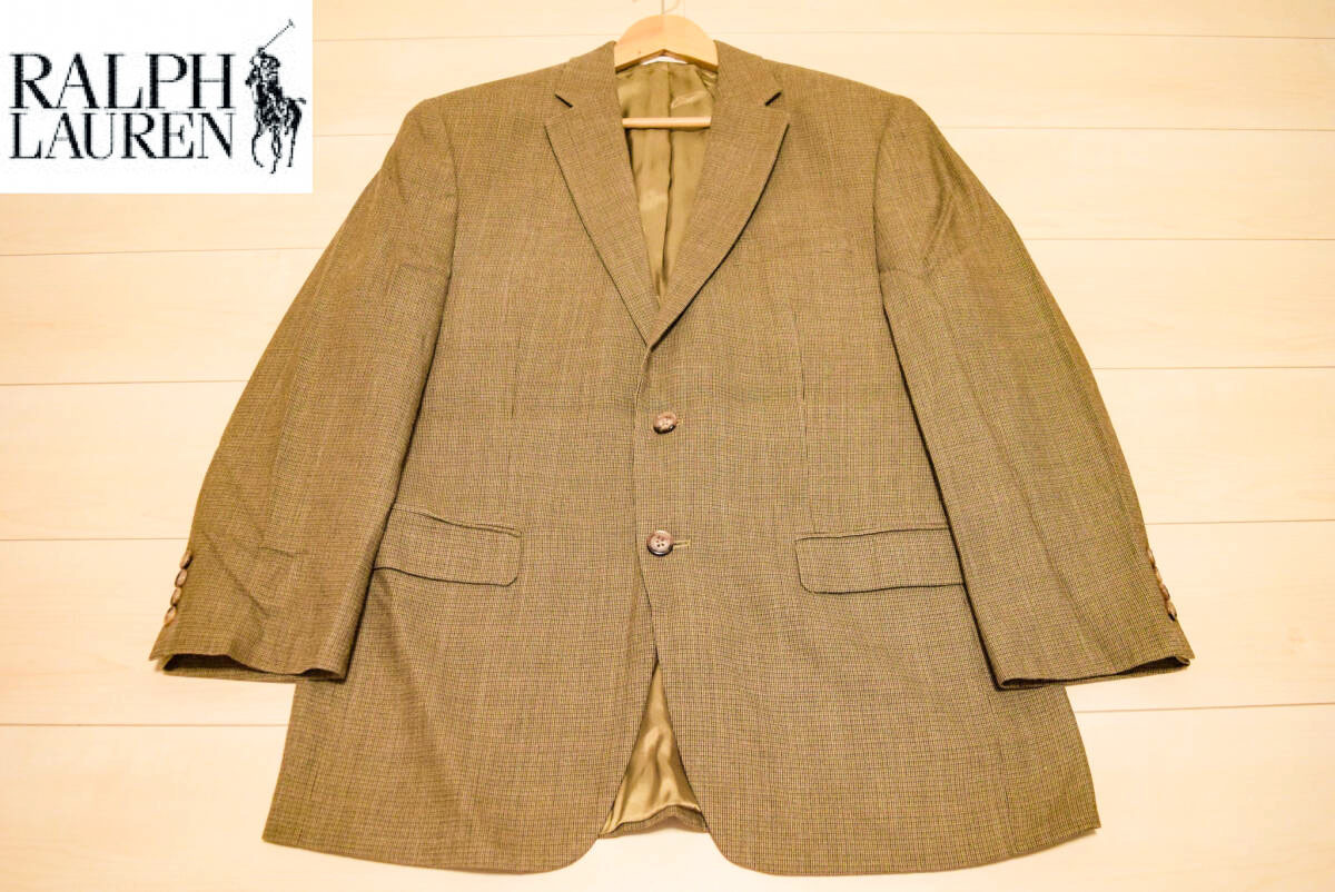 ラルフローレン 2釦 高級 シルク ウール テーラード ブレザー ジャケット L 秋 (R0091211)_画像1