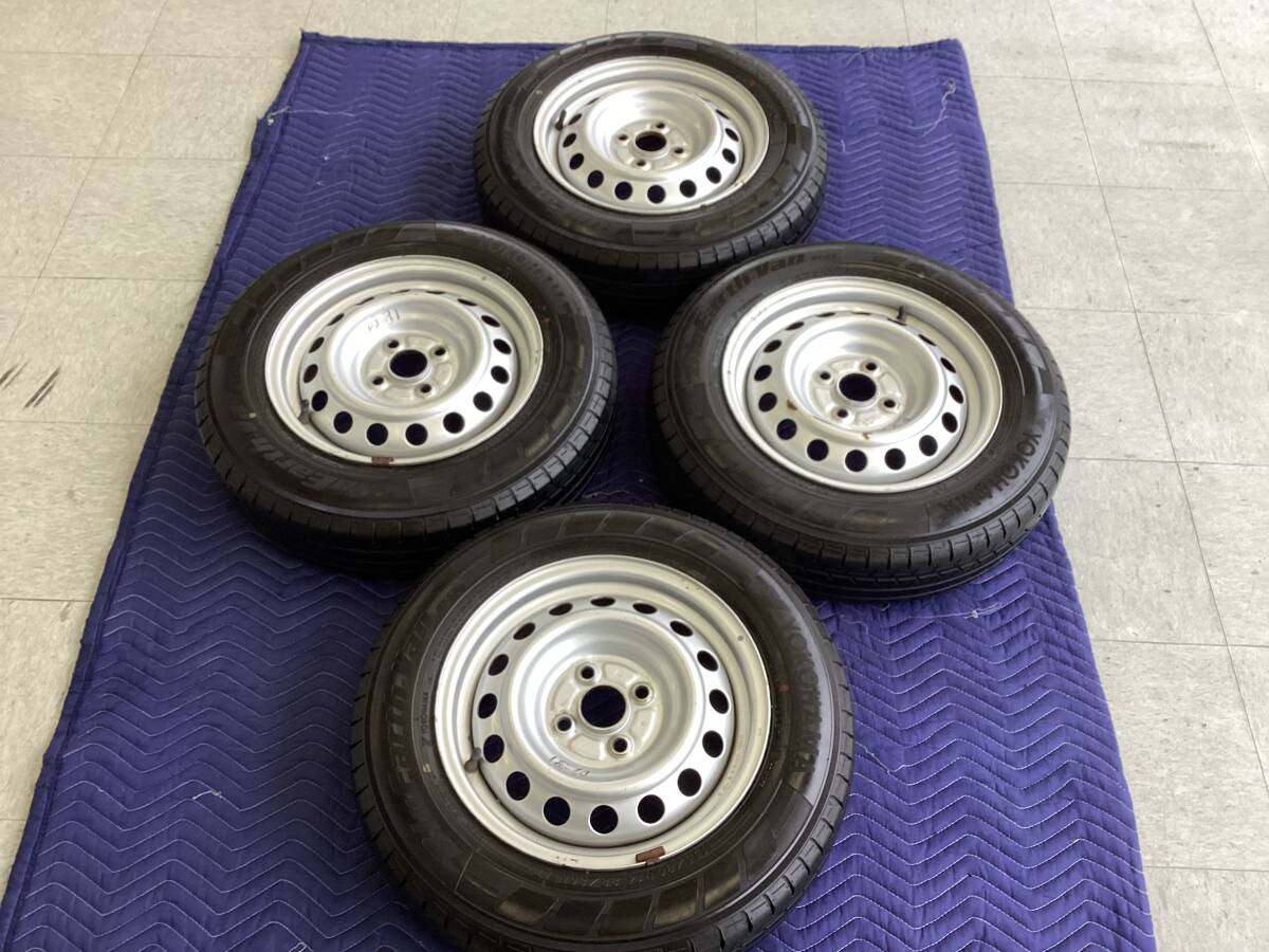 送料無料　バリ山　サクシード/プロボックス160系　155/80R14 ホイール付タイヤ 4本セット　2023年製　14x5J 4穴　PCD100 ハブ径54mm 