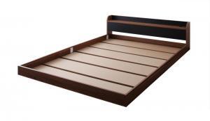 棚・コンセント付きバイカラーデザインフロアベッド DOUBLE-Wood 棚・コンセント付きバイカラーデザインフロアベッド DOUBLE-Wood