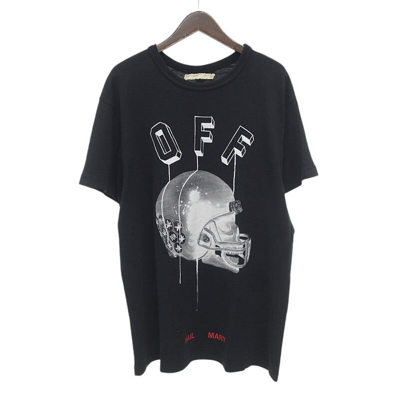 【PRICE DOWN】OFF WHITE 15AW HAIL MARY Tee スカルグラフィック クルーネック Tシャツ ブラック サイズ メンズM