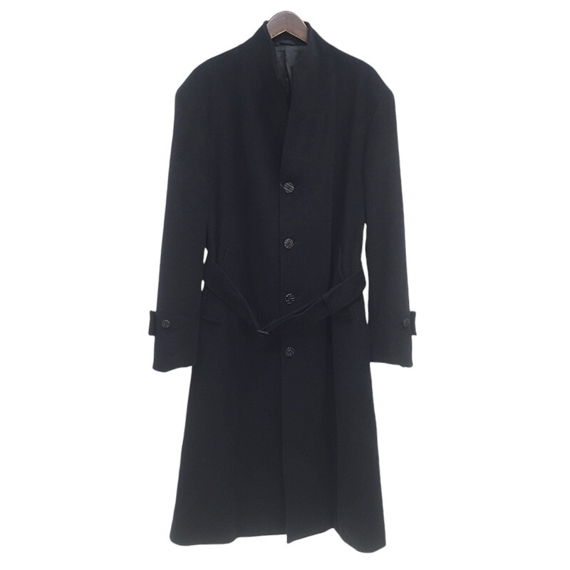 【PRICE DOWN】BIZARRIA スタンドカラ― アンゴラ コート ブラック サイズ メンズ48