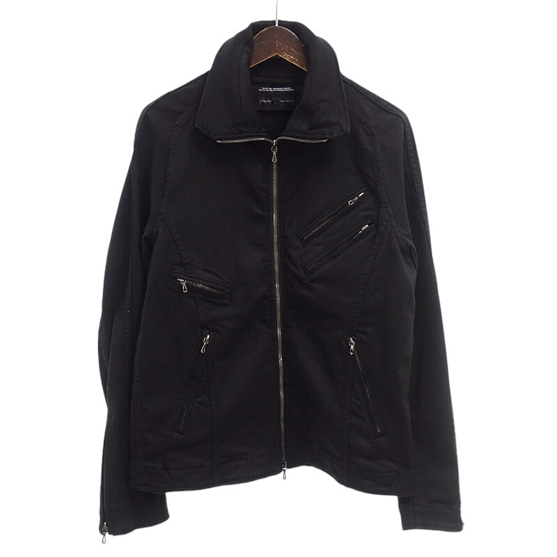 JULIUS 21AW ジャットネック ライダース デニム ブルゾン ジャケット ブラック サイズ メンズ2
