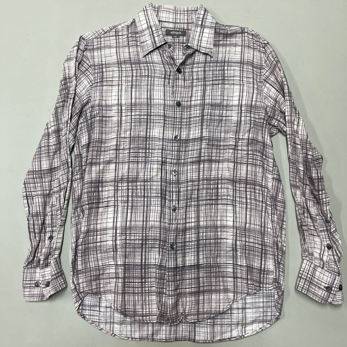 allegri アレグリ チェックシャツ 長袖シャツ サイズM メンズ　三陽商会 サイズ46 _画像1