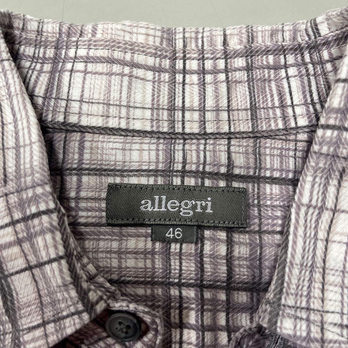 allegri アレグリ チェックシャツ 長袖シャツ サイズM メンズ　三陽商会 サイズ46 _画像3