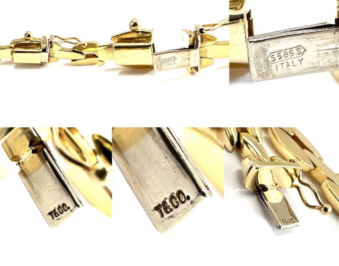 希少 TIFFANY ティファニー K14 YG リンク チェーン 希少 TIFFANY ティファニー K14 YG リンク チェーン