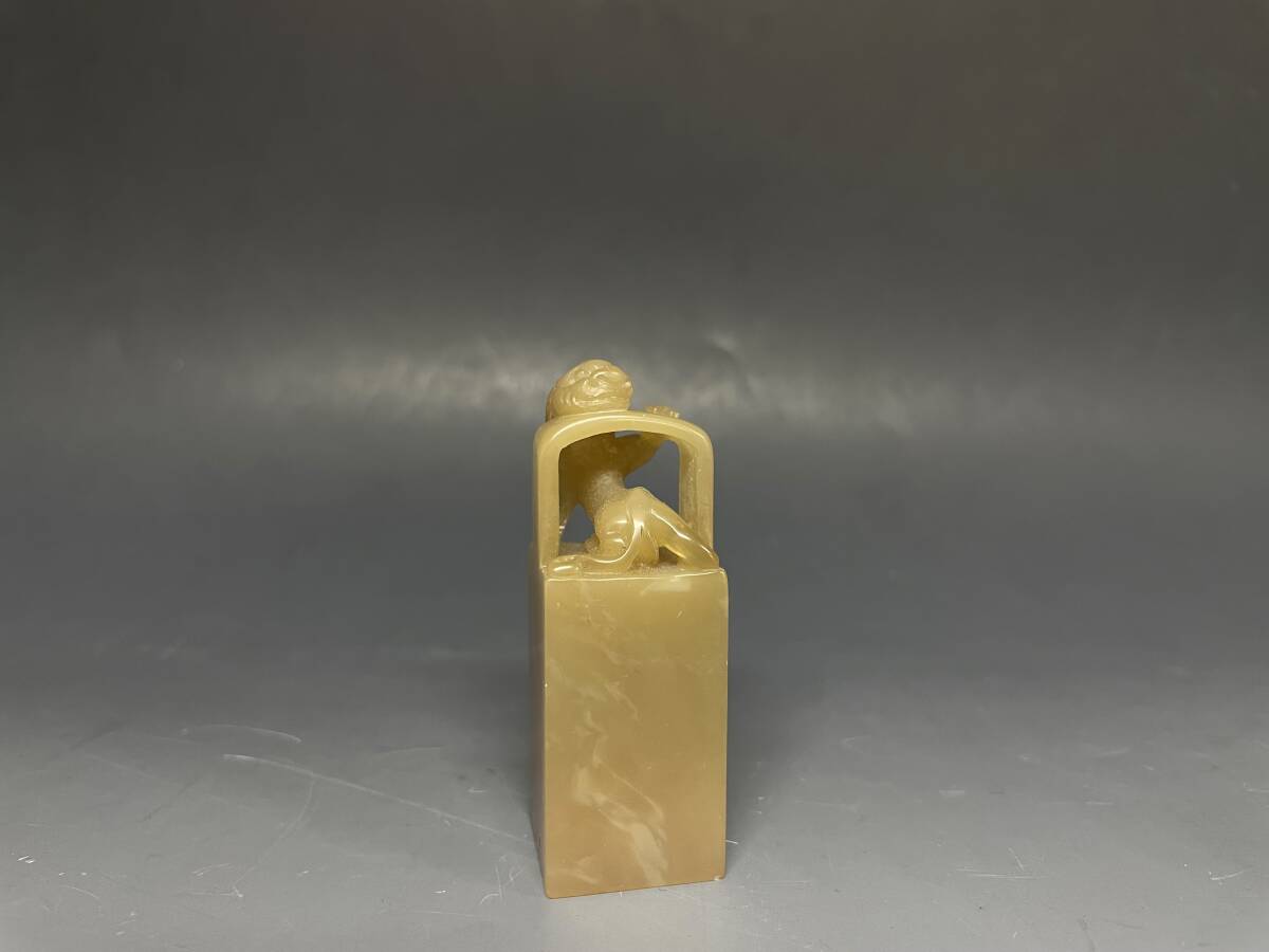 88天青石瑞獣貔貅 篆刻展 出展 印石 印材 遊印 落款印 箱付き3.3*6.3 ◇古印【古龍鈕凍石印材 箱付】篆刻印鑑,落款,印章文房四宝,高山