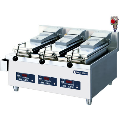 電気自動餃子焼器 業務用 NGM-3.9AT-N ニチワ電機 卓上タイプ 3連式 幅600×奥行600×高さ300 送料無料