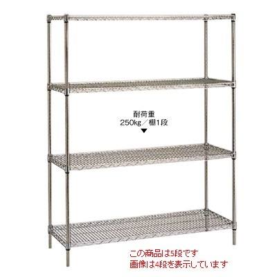 18-8 ステンレスエレクターシェルフ PS1900 5段 SSS1520 幅1518×奥行307×高さ1892/送料別