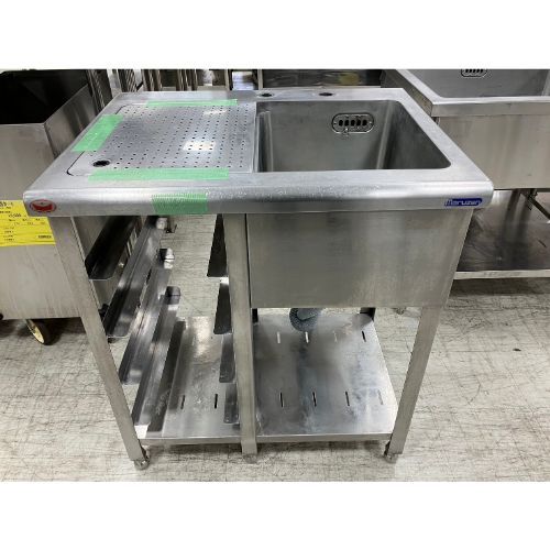 一槽シンク 水切り付き 業務用 中古/送料別途見積
