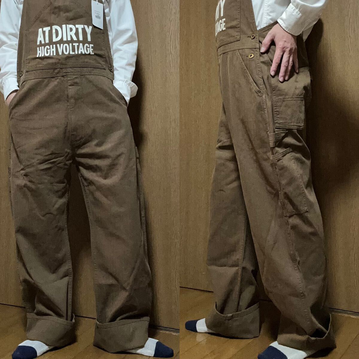 希少】AT-DIRTY オーバーオール ネイビー ヘリンボーン 希少】AT-DIRTY オーバーオール ネイビー ヘリンボーン