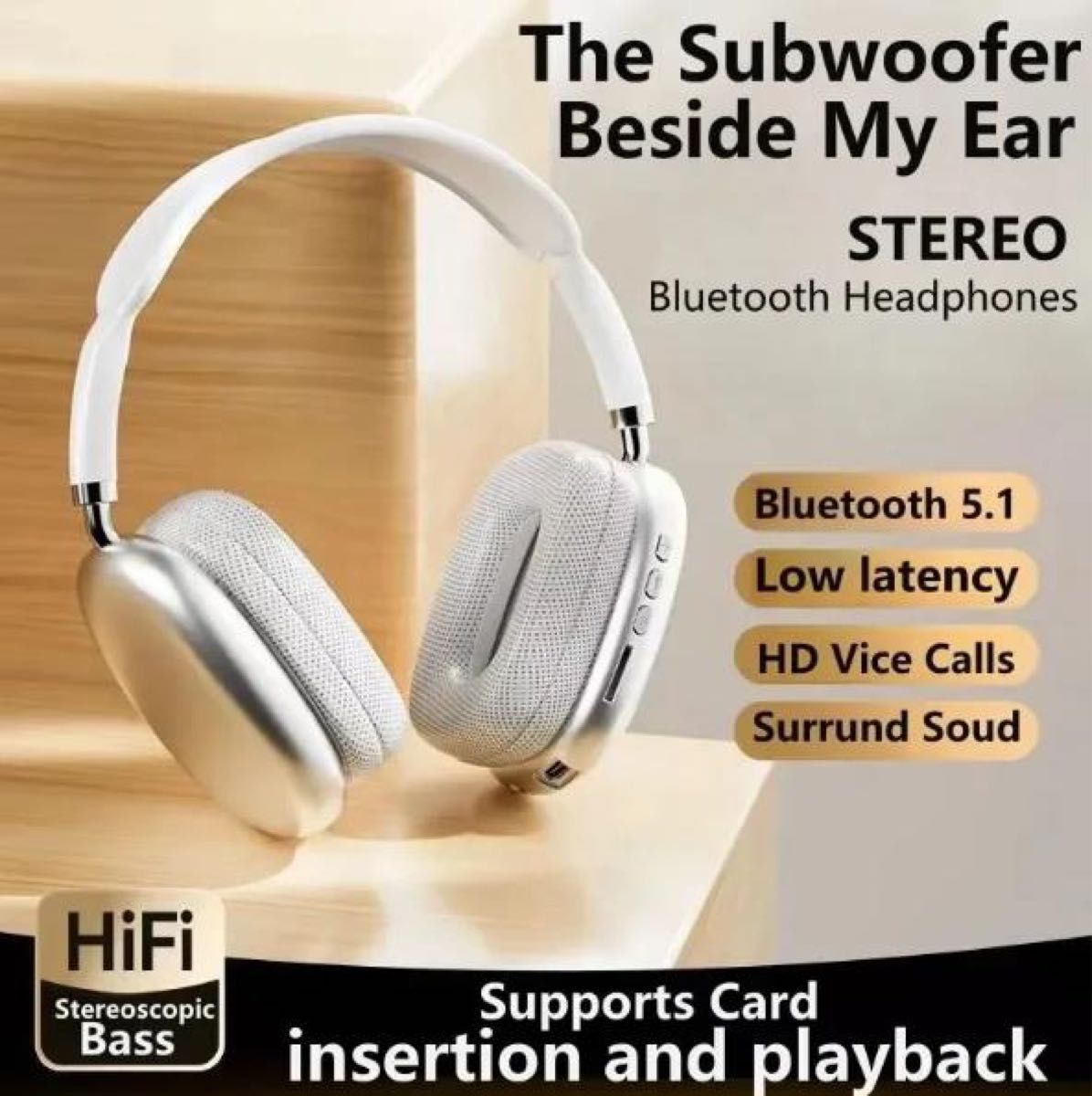 ワイヤレスヘッドホン シルバー ヘッドフォン Bluetooth ワイヤレスヘッドホン シルバー ヘッドフォン Bluetooth
