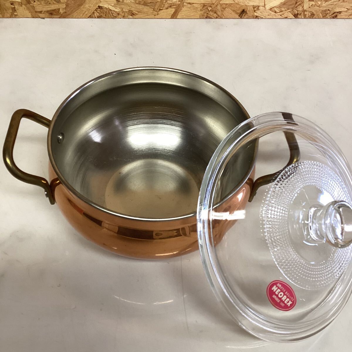 昭和レトロ 両手鍋 ネオレックス 銅鍋 solid copper (B31 昭和レトロ 両手鍋 ネオレックス 銅鍋 solid copper (B31