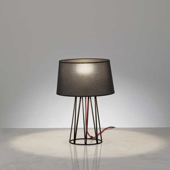 LAC☆超美品 未使用 スタンドライト 照明 Stand Light 黒艶消 セード布 スペイン製 重1.7kg 検索:Cassina ACTUS alfrex BoConcept 2 AB0004