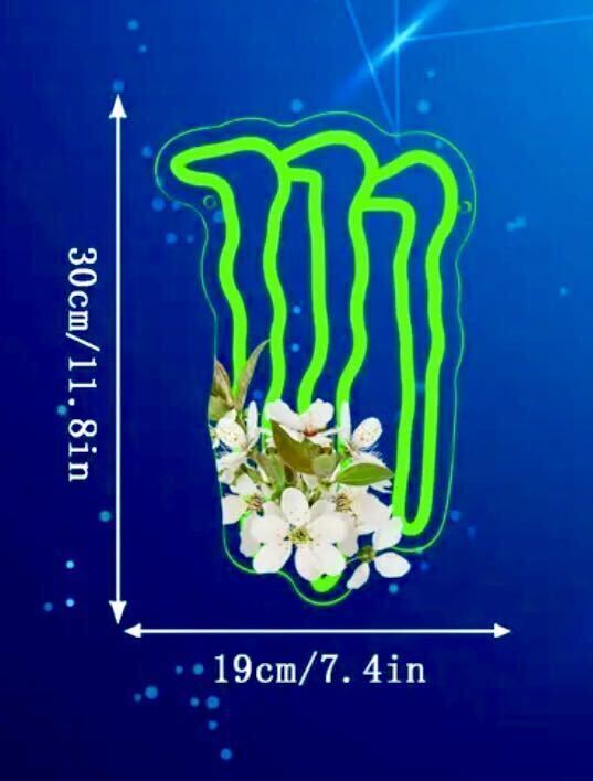 Monster energy LEDネオン ネオン看板 USB電源 調光調整付 吊り Monster energy LEDネオン ネオン看板 USB電源 調光調整付 吊り