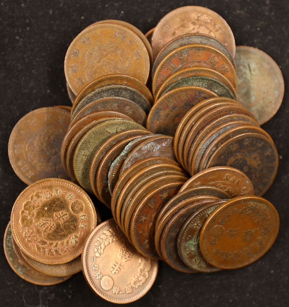 半銭銅貨 明治6年 特年 計50枚 まとめて おまとめ 硬貨 コイン 半銭 銅貨 銅銭 古銭