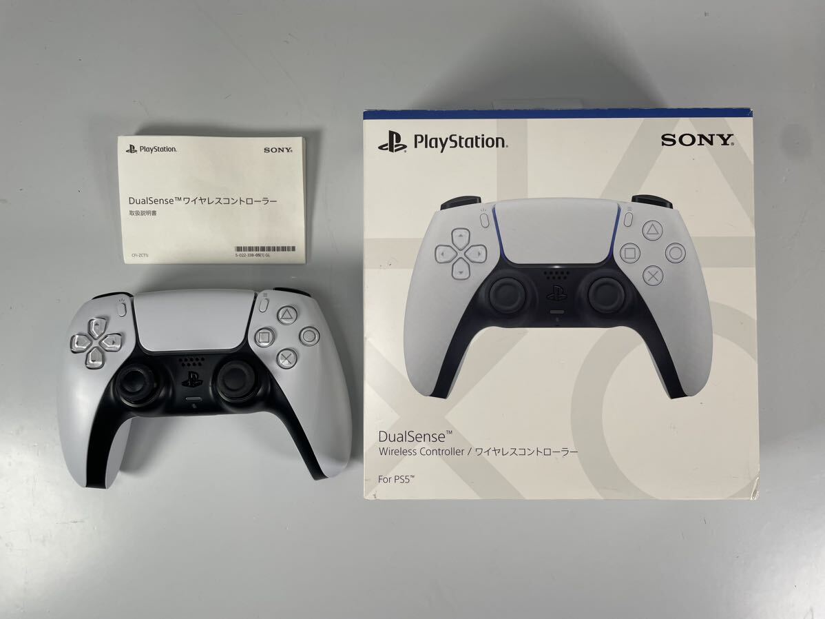 ジャンク） SONY PS5 ワイヤレスコントローラー DualSense ホワイトCFI-ZCT1J 替えパネルおまけ ソニー デュアルセンス プレステ