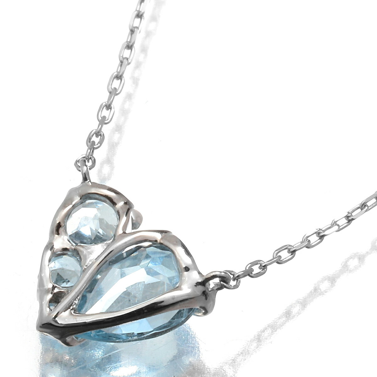 スタージュエリー ハートモチーフネックレス アクアマリン K18 STAR JEWELRY 中古 プレラブド 返品OK