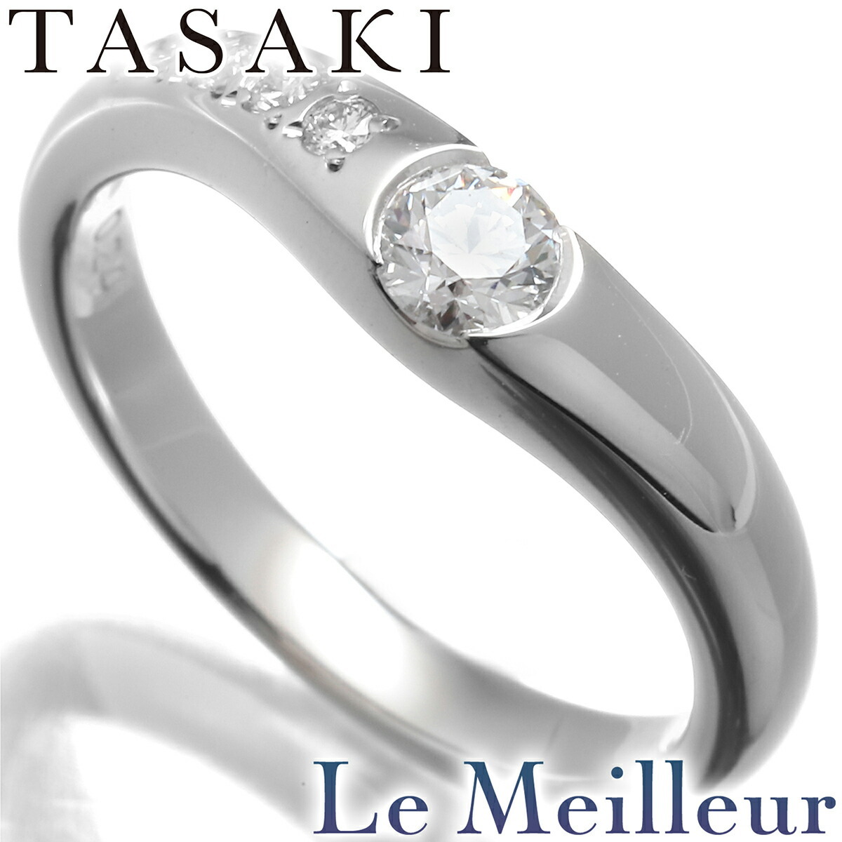 タサキ V字リング 指輪 ダイヤモンド 0.24ct Pt1000 11号 TASAKI タサキ V字リング 指輪 ダイヤモンド 0.24ct Pt1000 11号 TASAKI