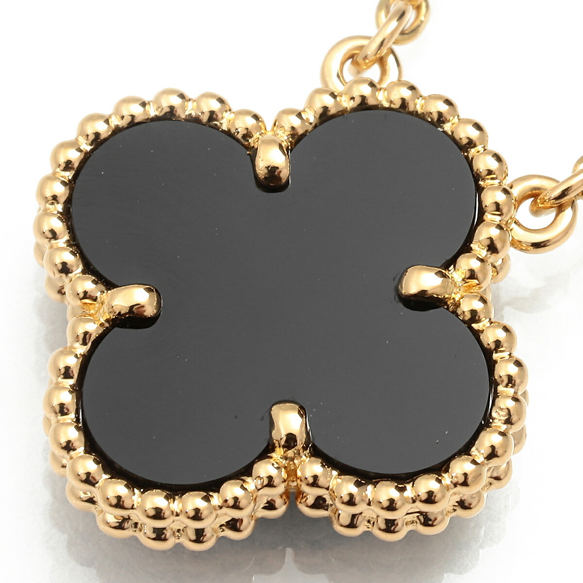 ヴァンクリーフアンドアーペル アルハンブラ ネックレス オニキス K18 Van Cleef & Arpels 中古 プレラブド 返品OK