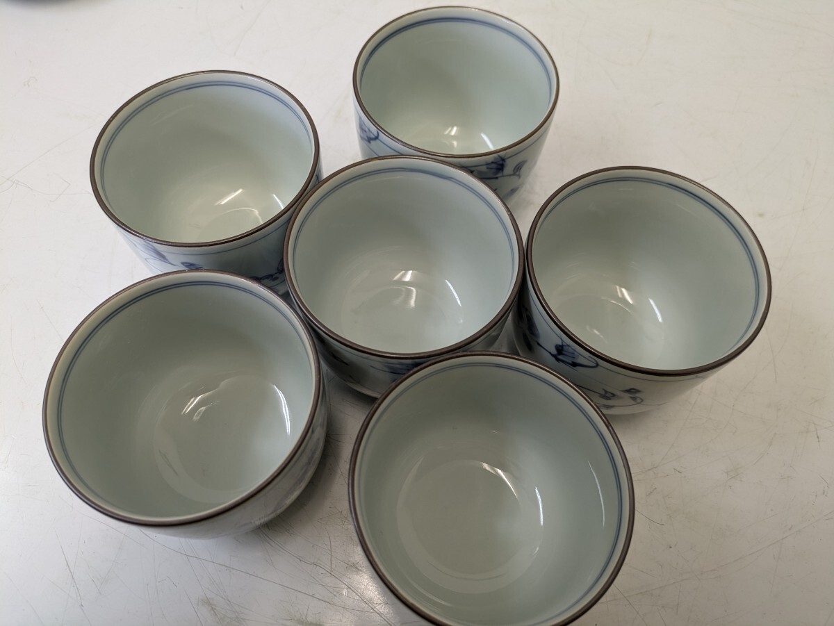 ゆ60 有田焼 和食器 手描き有田焼 茶碗蒸し 6客セット 染付 蓋 ゆ60 有田焼 和食器 手描き有田焼 茶碗蒸し 6客セット 染付 蓋