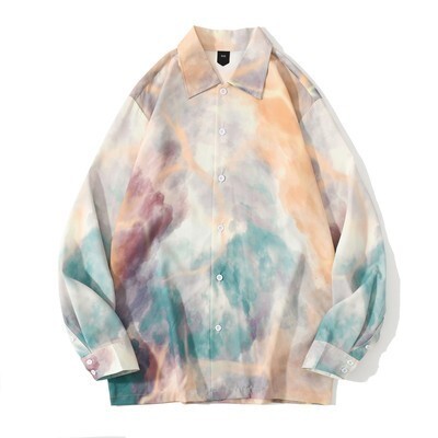 新品◆長袖 メンズ シャツ プリントDJ834_画像1