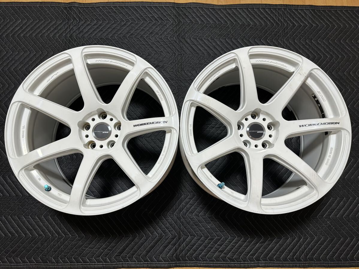 希少！WORK EMOTION ワーク エモーション T7R 19インチ 5h PCD114.3 10.5J オフセット12 ホワイト 2本セット ドリケツ JDM 当時物