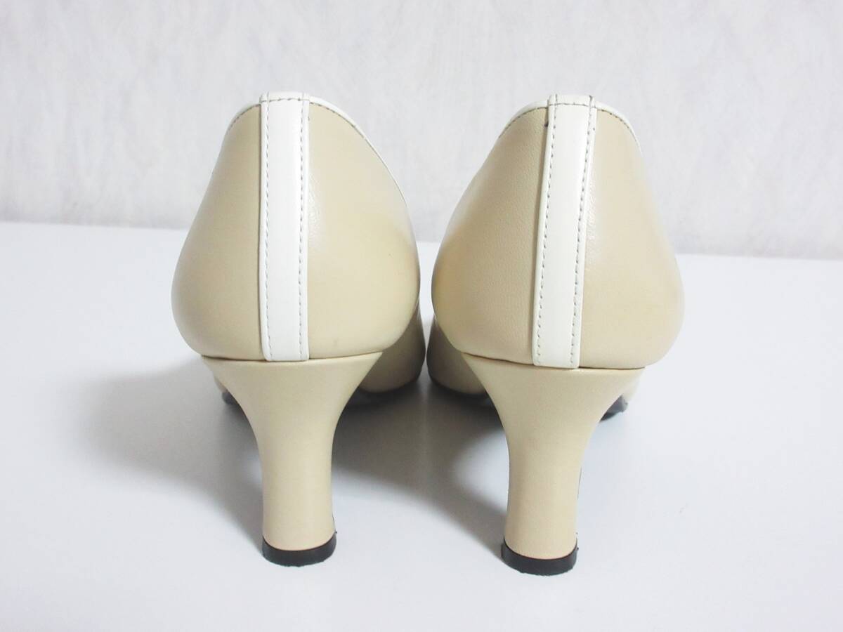 DIANA ダイアナ レザー ベルト パンプス 22cm ベージュ hj1363
