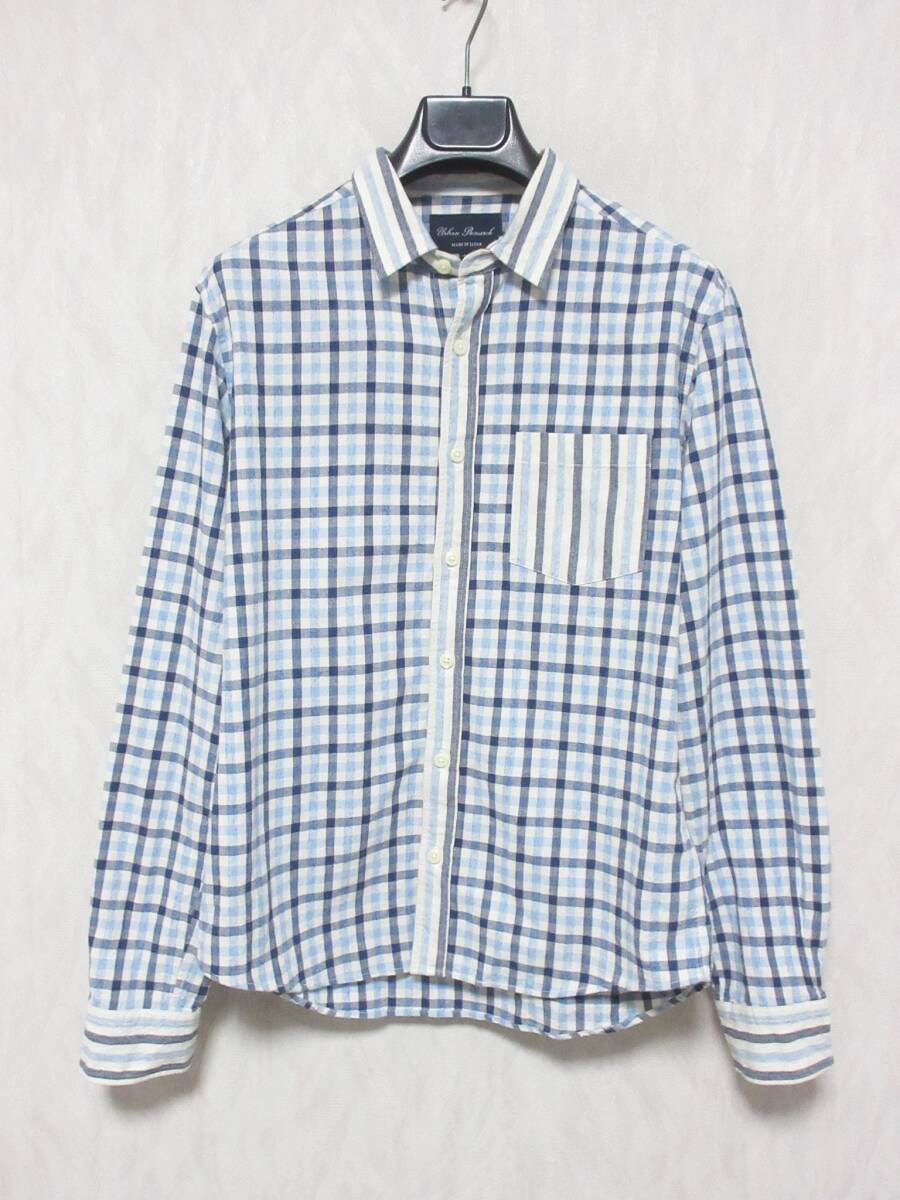 URBAN RESEARCH アーバンリサーチ コットン チェック 長袖 シャツ メンズ 40 ブルー ホワイト　yg6373