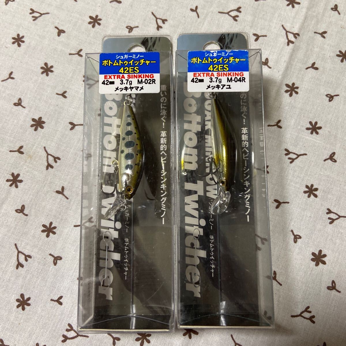 新品未開封2個セット　バスデイ　BASSDAY シュガーミノー　ボトムトゥイッチャー　42ES　メッキアユ　メッキヤマメ　42mm 3.7g