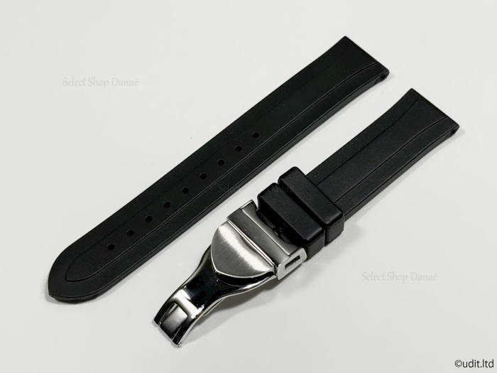 ラグ幅 20ｍｍ TUDOR 対応 ストレートベルト ラバーベルト 腕時計ベルト ブラック 時計用バンド