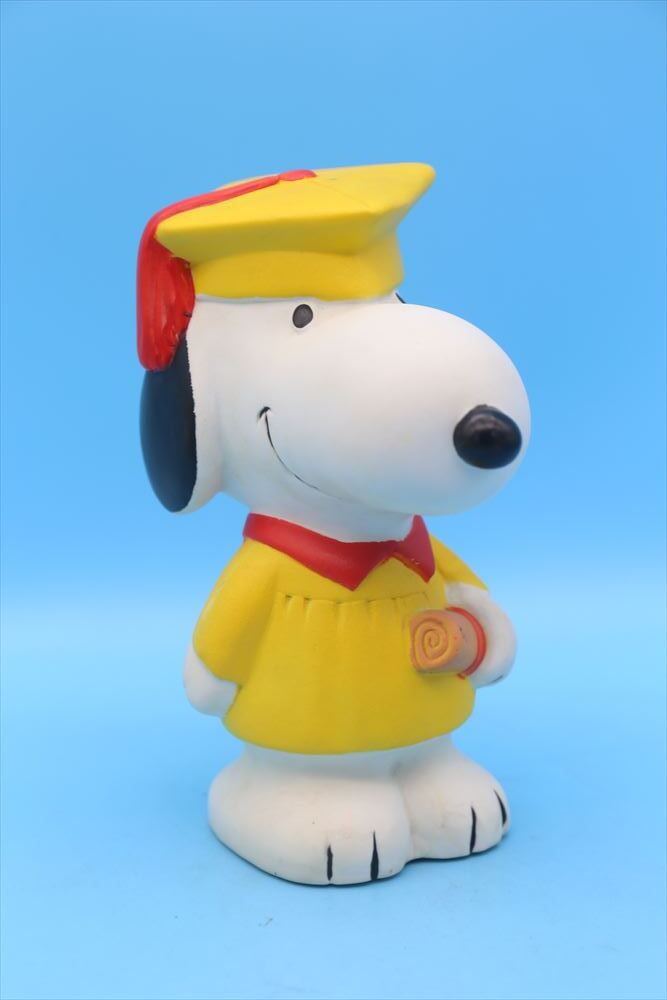 80s Danara Snoopy Graduation cap & gown Coin Bank/ヴィンテージ スヌーピー 貯金箱/182404540