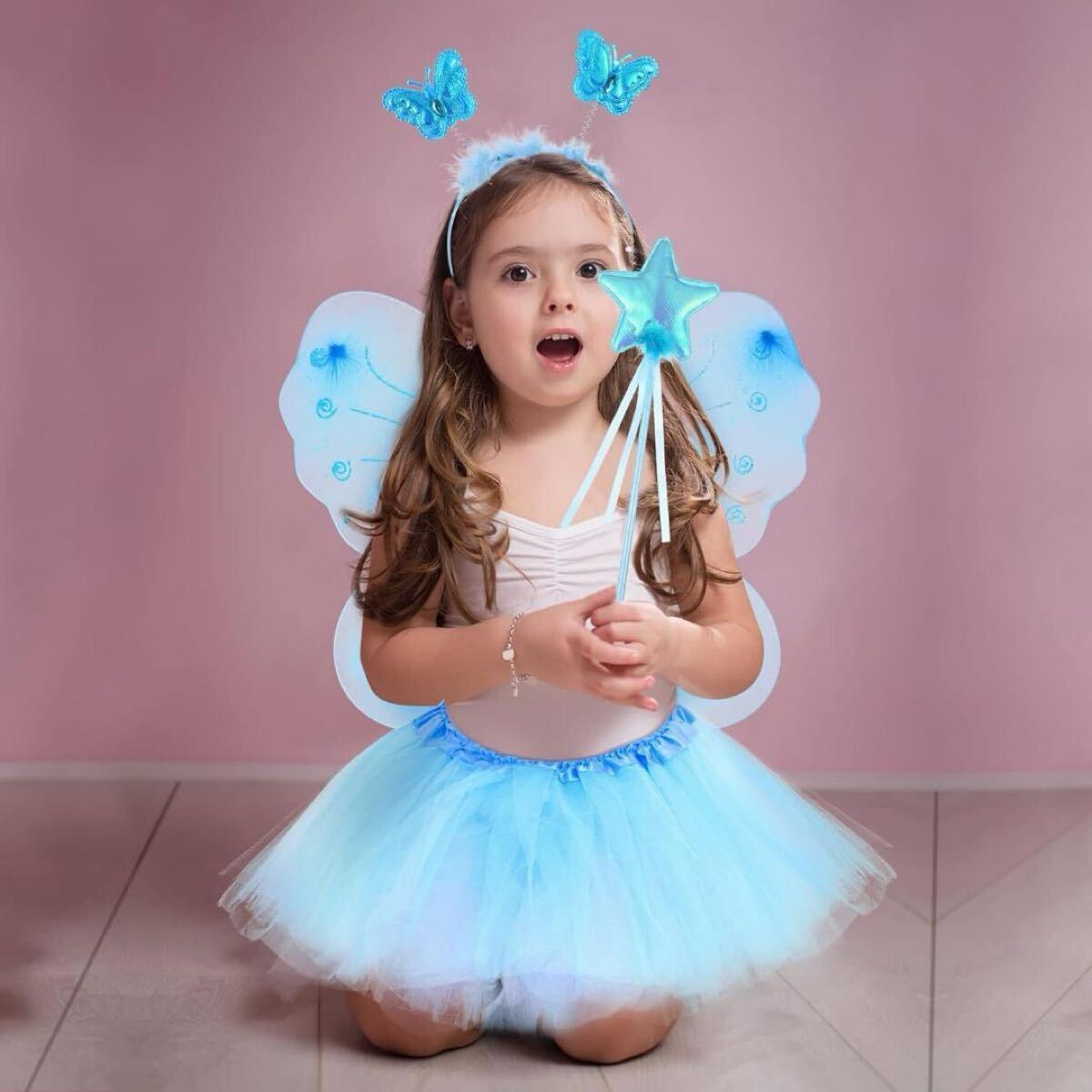 【早割り】天使の羽根 コスプレ 子供 ラブリー天使 3点セット 3-8歳 ハロウィン クリスマス イベント