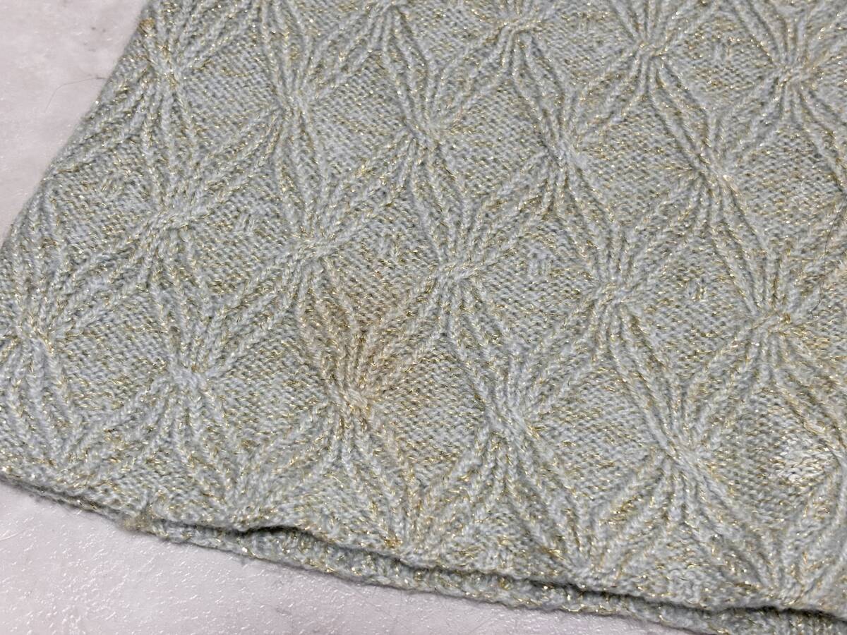 d2428◆ハンドメイド◆手編み　ラメ纟使い　セーター