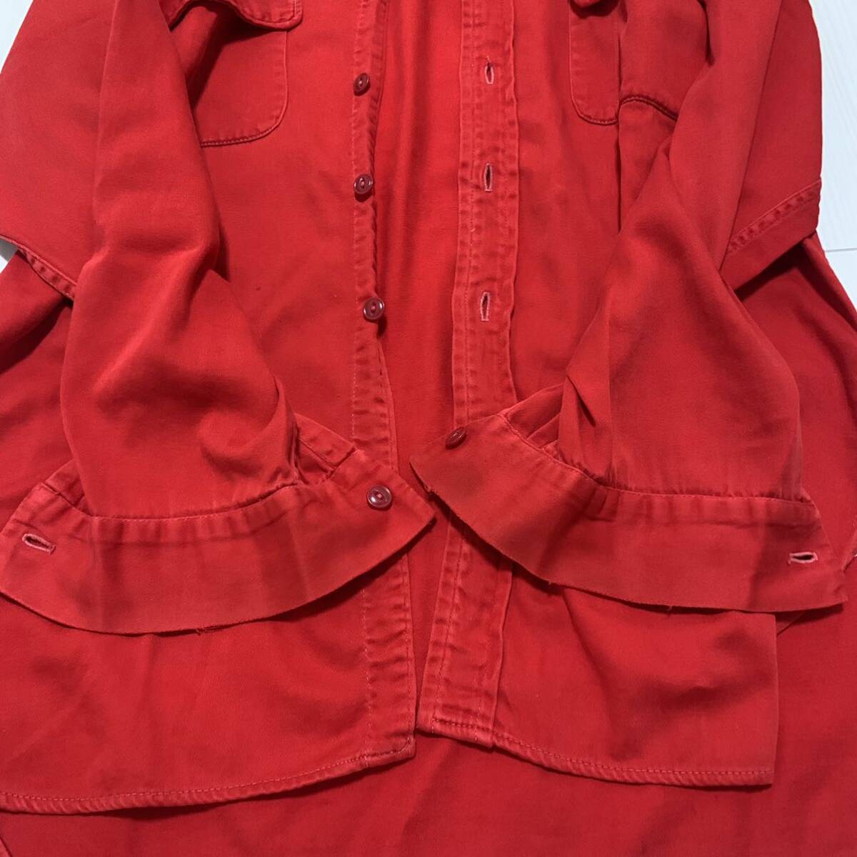 レア USA 50s gladiator 長袖シャツ 赤 15 1/2 ヴィンテージ レア USA 50s gladiator 長袖シャツ 赤 15 1/2 ヴィンテージ
