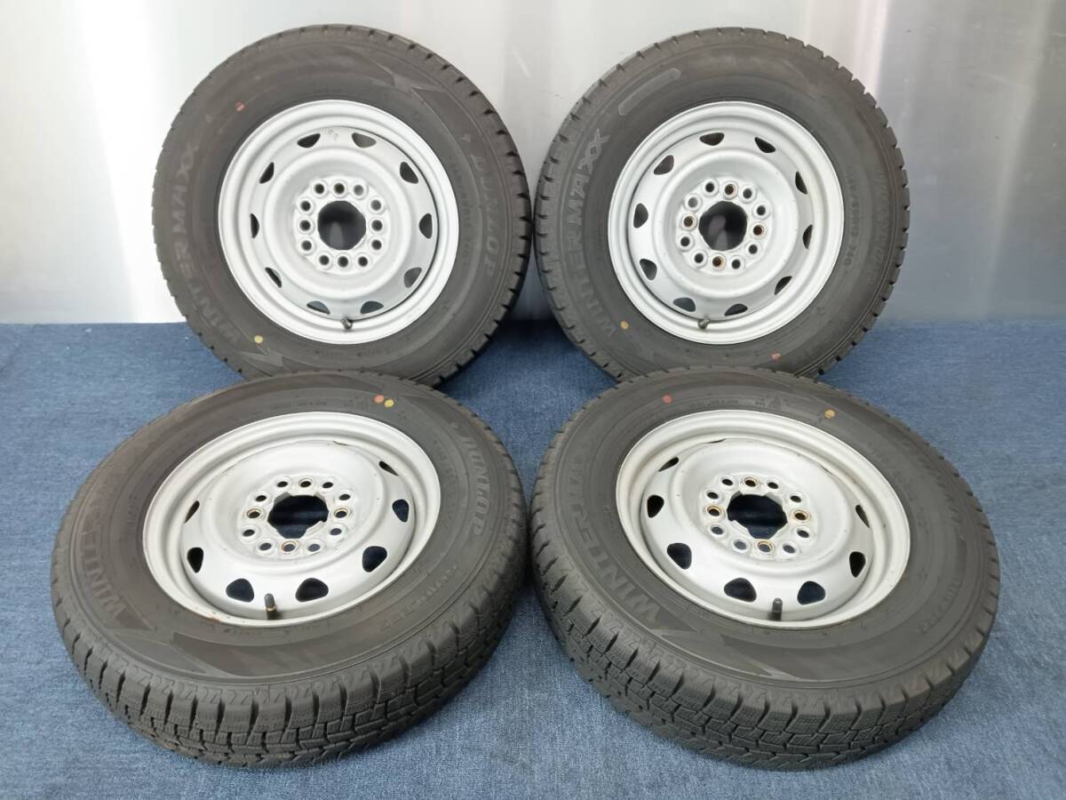 ★8-8.5分山★21年製★ ダンロップWINTER MAXX WM02 145/80R12　マルチスチール 12×3.5J 4H-100/110/114.3 4本セット スタッドレス　G262