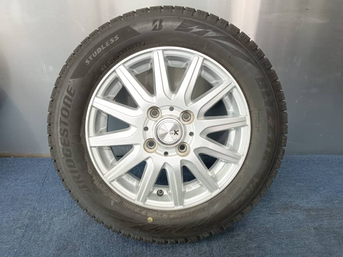 *8-9 amount of crown *21 year made * Bridgestone BLIZZAK VRX2 155/65R13 non-genuine wheel 13×4J +43 4H-100 4 pcs set studless light car etc. G527