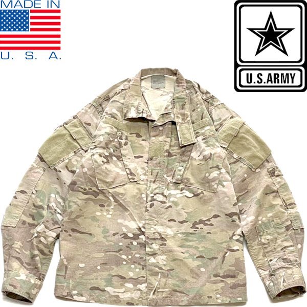 1点物◆アメリカ軍US ARMYマルチカム迷彩ミリタリージャケット古着メンズL/XLレディースOK90sストリート/スポーツMix実物/軍物/軍服373351