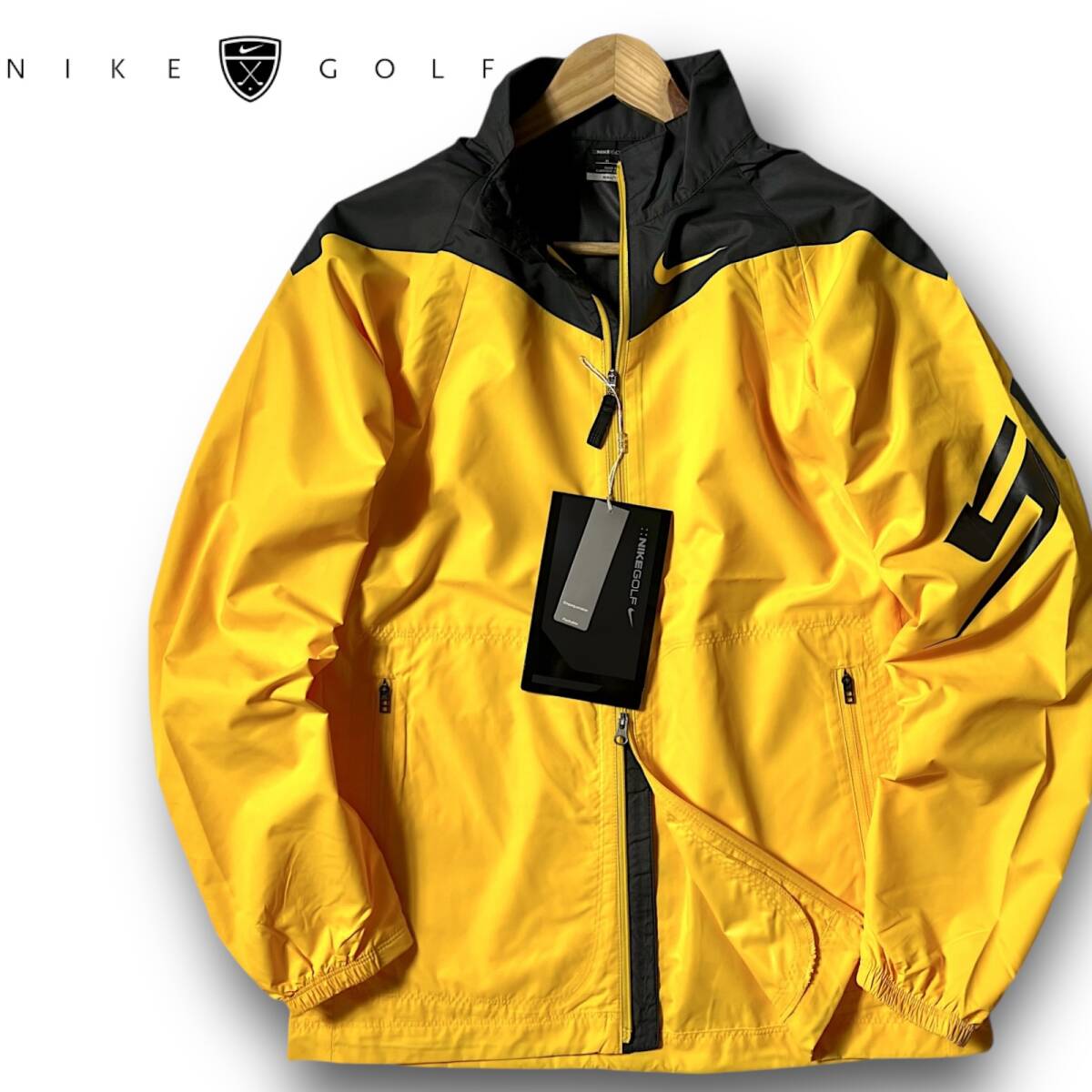 新品 NIKE GOLF ナイキ Storm-FIT 撥水 防水 防風 防寒 パッカブル スタンドカラージャケット ブルゾン ゴルフウェア M 希少モデル ◆B4131