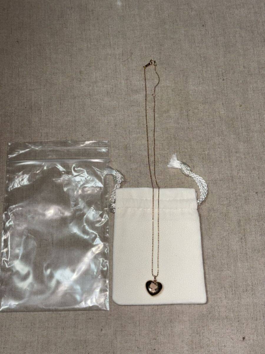 ハローキティ１８金ペンダントハートネックレスピンクゴールド