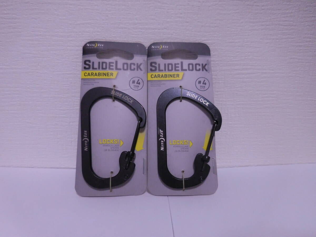 NITE IZE ナイトアイズ スライドロックカラビナー #4 SLIDELOCK CARABINER CSL4-01-R6　2個セット新品_画像1