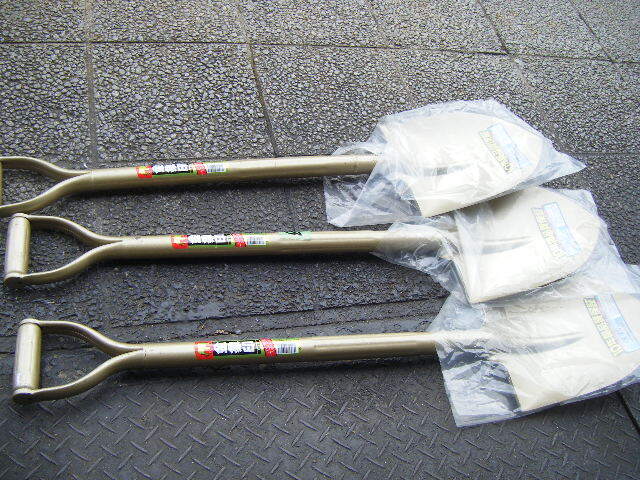 保存品★金象印 パイプ柄付 ショベル丸 日本製 3点　★浅香工業★園芸★家庭菜園★シャベル★スコップ 