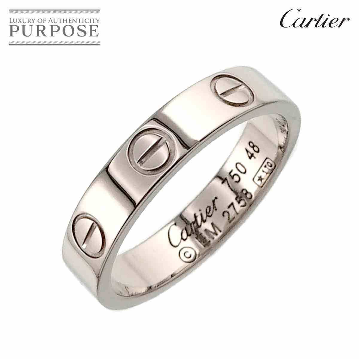Cartier カルティエ K18WG 750 ミニラブリング サイズ 52 Cartier カルティエ ミニラブリング WG 750 ホワイトゴールド 52