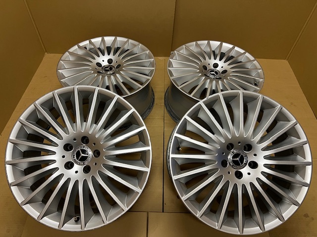 中古ホイール４本セット((純正メルセデスベンツ Sクラス W221/W222/W223、GLC63S 9.5J x 19H2ET43.5 8.5J 19H2+36 PCD112 S ClASS W222