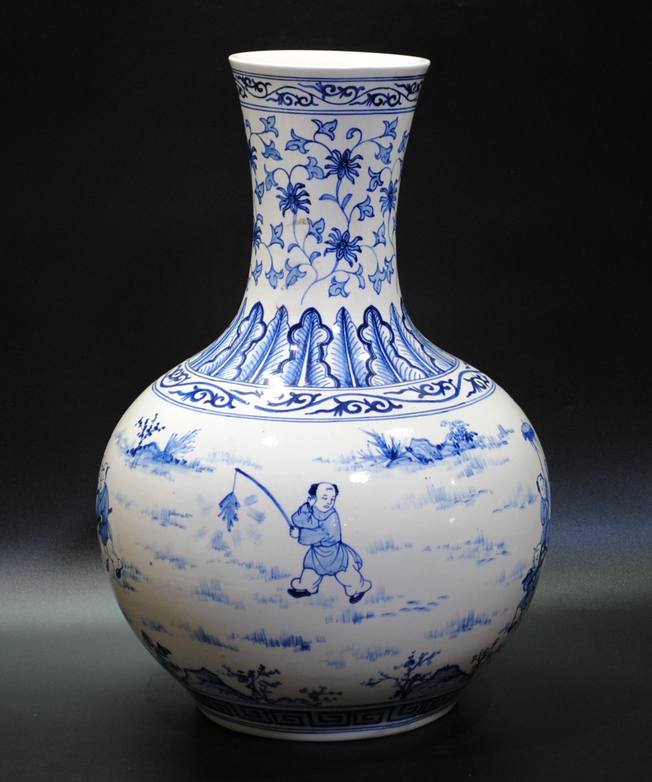 CA415 唐物 【居仁唐製】 人物紋 花瓶/時代美品Ig! z|陶芸 CA415 唐物 【居仁唐製】 人物紋 花瓶/時代美品Ig! z|陶芸