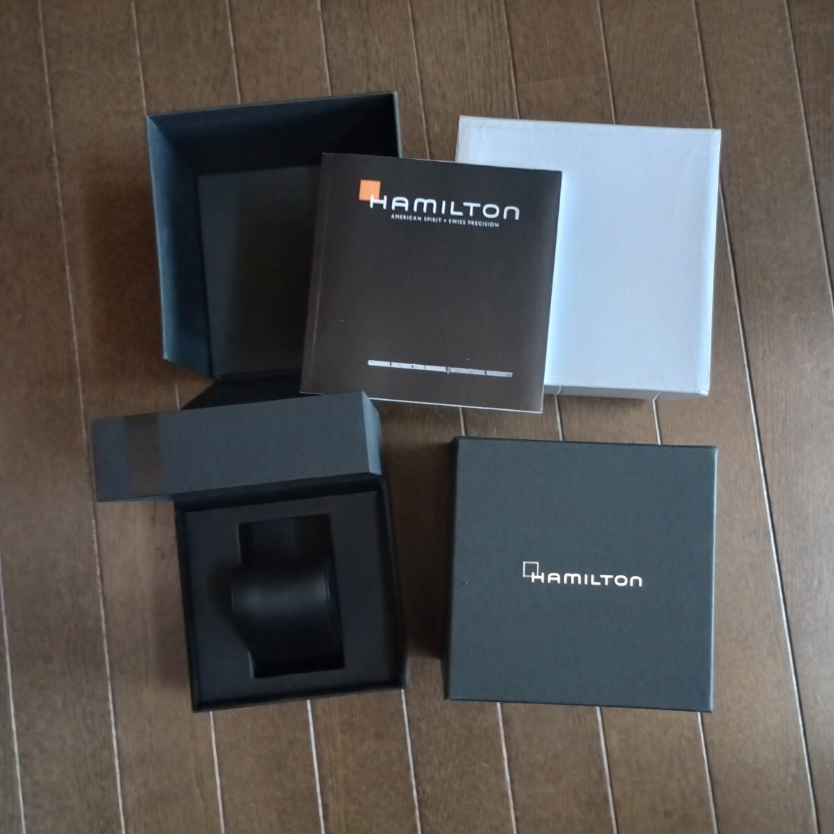 #説明文必読!! HAMILTON ハミルトン 空箱 腕時計ケース 取扱説明書 時計 ボックス BOX 空き箱 ウォッチケース 取扱書 ブラック