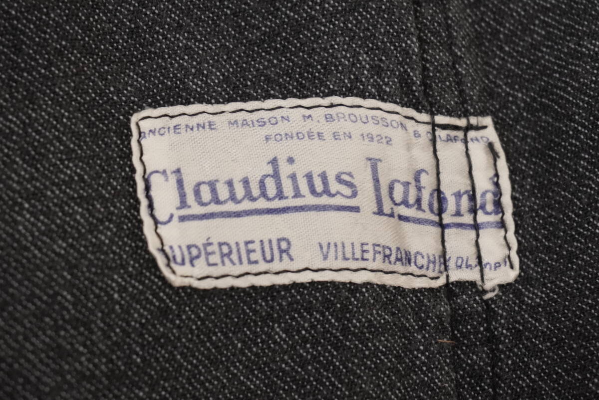 50年代 フランス製 ブラックシャンブレー アトリエコート claudius lafond ショップコート ユーロビンテージ フレンチ